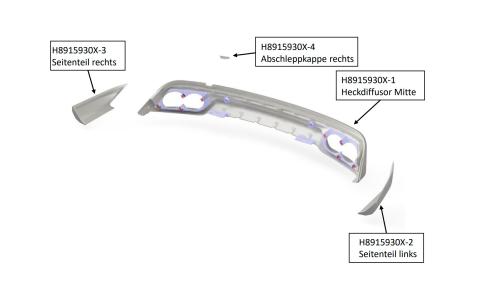 HEICO SPORTIV XC90 ab MY26 - Explosionszeichnung Heckschürze (1)